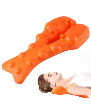Cliunt relieflylab trapezius Stretcher trapezius trigger point massage device upper back massage point align neck pillow for neck and shoulder relaxation orange