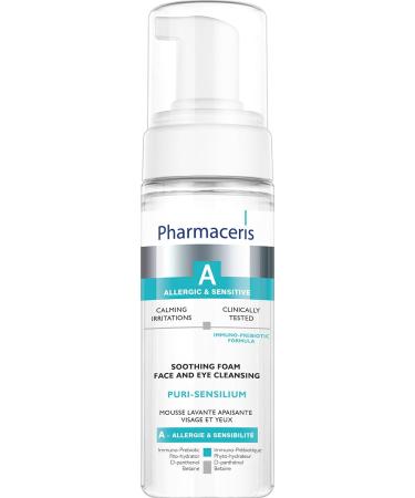Pharmaceris A Puri-Sensilium Eye and Face Cleanser Foaming Cleanser for Sensitive Skin Soothes Irritations D-Panthenol Hypoallergenic Face Wash - 150 ml