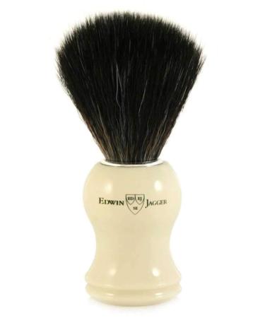 Edwin Jagger shaving brush black leather fiber. Marfil