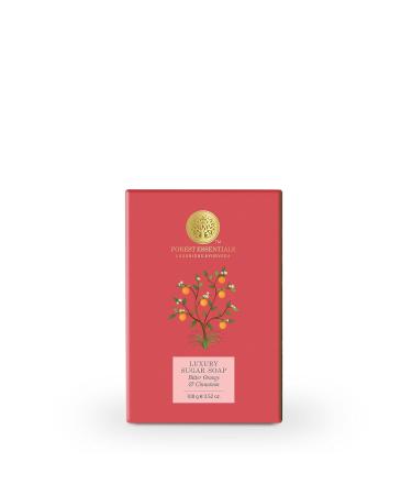 Fo rest Essentials Luxury Sugar Soap | Bitter Orange & Cinnamon | Ayurvedic Handmade Organic Bath Soap| Scented Soap For Smooth & Soft Skin | Made with Raw Cane Sugar