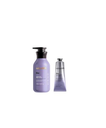 Nativa SPA Body Smoothing Lilac Bundle: Body Lotion (13.5oz) & Hand Cream (1.7oz) with Nourishing Quinoa Oil + Bioretinol