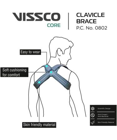 Vissco Meek Clavicle Brace PC0802 for Adults - Posture Support & Pain Relief - International Shipping Available - Buy Online on GoSupps.com