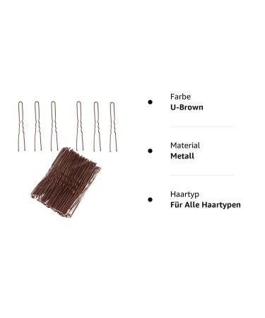 50pcs U-Brown Metal Hairpins & Bobby Pins - Ideal Hair Accessories for All Hair Types - Buy Online on GoSupps.com