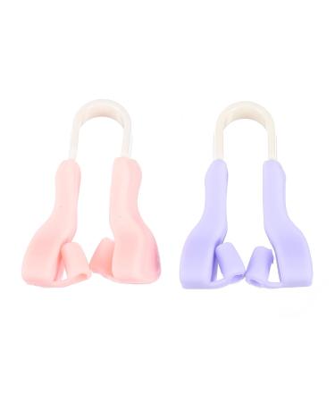 SEWACC Pince de Remodelage du Nez Silicone 2 Pi ces Taille Unique Correcteur de Nez Indolore pour Adultes Lecture et Sommeil Couleur Rose Tendre et Violet l gant