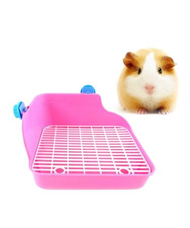 COLLBATH Hamster Potty Trainer Pig Litter Cage Potty Pan Small Animal Bedding Chinchilla Bedding Cages Pink