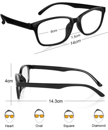 ACWOO Blue Light Filter Glasses 4-Set | Anti Blue Light Vintage PC Gaming Glasses for Men & Women - Transparent Leopard Blue Black - Buy Online on GoSupps.com