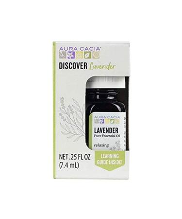 Aura Cacia Discover 100% Pure Lavender Essential Oil | GC/MS Tested for Purity | 0.25 fl. oz. (7.4 ml) | Lavandula angustifolia
