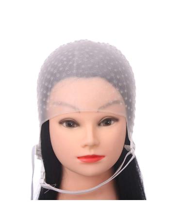 KIPETTO Hair Highlighting Cap with Needle Hooks Silicone Hair Coloring Dye Hat Salon Tinting Tools