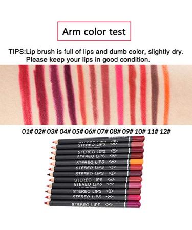12-Piece Lipiner Deluxe Ultra Fine Waterproof Lip Liner Set - Creamy & Smooth Matt Lip Pencil for Perfect Lip Makeup | 12 Vibrant Colors - Buy Online on GoSupps.com