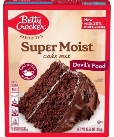 Betty Crocker Favorites Super Moist Devil's Food Cake Mix 376g | Rich and Chocolatey Luxury Cake Mix | Now with 20% More Cocoa | Pack of 2 - Buy Online on GoSupps.com