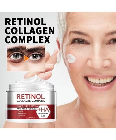 Retinol Anti Aging Face Moisturiser Collagen Complex with Hyaluronic Acid Day Night Cream for Skin Tightening Lifting Firming Wrinkle Smoother for Women & Men - Buy Online on GoSupps.com
