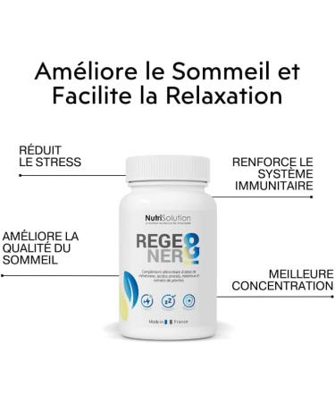 Nutrisolution - Regener8 - Compl ment Alimentaire Anti- ge pour Lutter contre le Stress et Favoriser Sommeil & Immunit - M latonine Acides Amin s Extraits de Plantes - Made in France - 90 g lules 1 - Buy Online on GoSupps.com