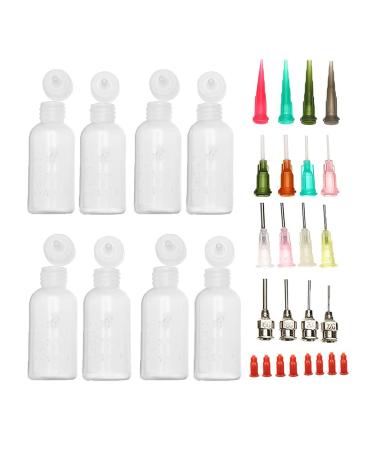 Pack of 8pcs 1 Oz.Jagua Henna Temporary Tattoo Bottle Kit, Multi Purpose Precision Applicator with 16 Blunt Tips for Body Art Paint DIY Project