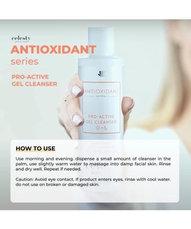 Celesty Beauty Gel Face Cleanser - ProActive Daily Face Wash with Orange Peel Oil Chamomile Pro Vitamin B5 Rosemary Extract - Natural and Pure Ingredients - Remove Dead Skin Cells Without Drying - Buy Online on GoSupps.com