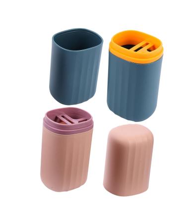 Beavorty 2pcs Travel Wash Cup Bathroom Accessories Toothbrush Container Toothbrush Case Toothbrush Mug