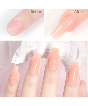 Lofuanna Poly Gel Nail Kit - Nude Poly Extension Gel Starter Kit with Nail Lamp and Slip Solution - DIY Nail Strengthener for Beginners - Buy Online on GoSupps.com