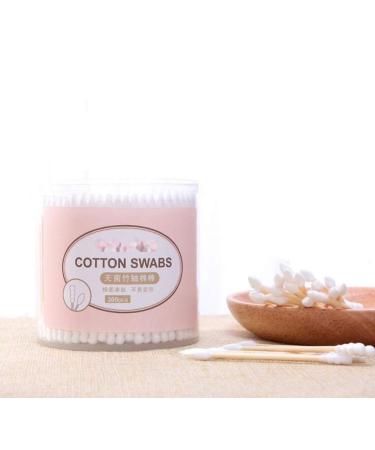 300 PCS White Spiral Lace Wooden Tube Cotton Swabs - Antibacterial & Sterile Cleaning Sticks for Eyes Ears & Makeup - Buy Online on GoSupps.com