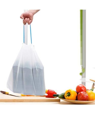White Drawstring Trash Bags 100% Prime Material 17.7 x 19.7 inch 6 Roll(150 PCS) for Kitchen Bathroom Office Home - Buy Online on GoSupps.com
