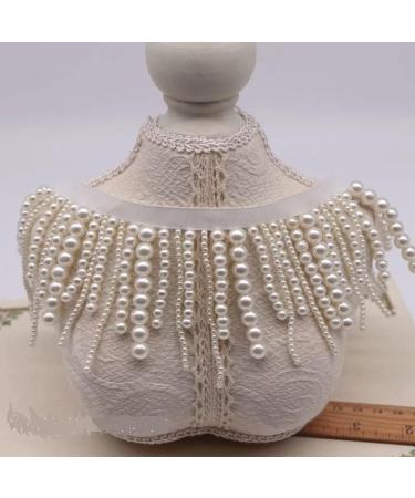 Yulakes 1 Yard White Black Pearl Fringe Beaded Lace Trim for Garments & Decor - White Color Option - Buy Online on GoSupps.com