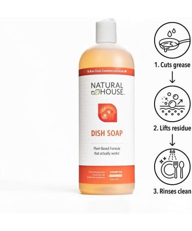 Natural House Scrubby - Probiotic Hand Dish Soap - Cuts Grease - Plant-Based Formula - Gentle on Hands - Citrus Scent - 32 oz 32 Fl Oz (Pack of 1) - Buy Online on GoSupps.com
