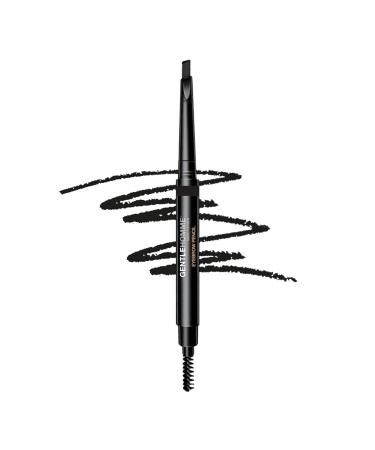 Gentlehomme Mens Eyebrow Pencil Black  Easily Shape Define Fill Eyebrows and Beard  2 in 1 brush and ultra-thin pencil  Waterproof Smudge Proof Sweatproof  Durable and Long Lasting (Black)