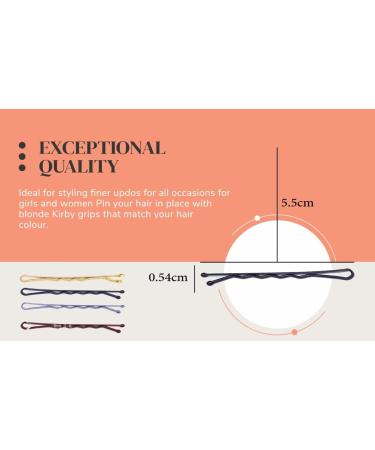 200 Blonde Bobby Pins with Storage Box | Kirby Hair Grips (5.5cm/2.2 in) | Hair Styling Pins for Girls, Women, and Salons - Buy Online on GoSupps.com