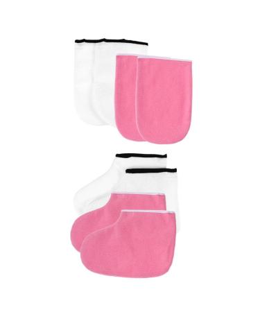 Beavorty 2 Sets leather horn boots Paraffin Gloves heated mittens Paraffin Bath Mitts foot hot wax treatment Paraffin Baths Socks Gloves Wax Sock Polyester lining Spa Work tote bag