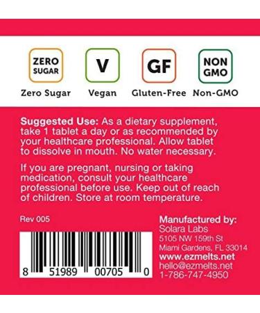 EZ Melts A as Retinol 5000 IU Immune Support Sublingual Vitamins | Vegan | Natural Strawberry Flavor | 60 Fast Dissolve Tablets - Buy Online on GoSupps.com