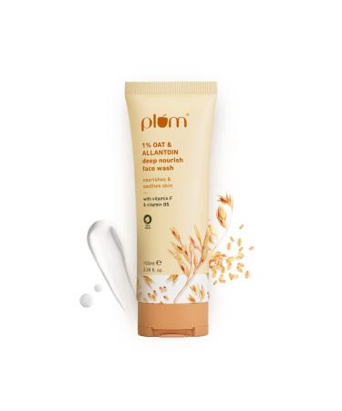 1% Oat & Allantoin Deep Nourish Face Wash with Vitamin F & B5 | Nourishes Soothes & Restores Skin Barrier | Face Wash For Women & Men | 100% Vegan | 3.38 fl oz