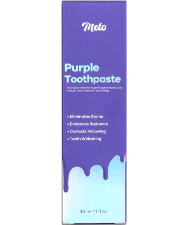 Meto Purple Toothpaste for Teeth Whitening - 1 Fl Oz | Color Corrector Gel for Stain Removal Whitening & Dental Care - Buy Online on GoSupps.com
