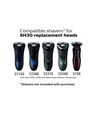 tuokiy SH30 Replacement Heads for Philips Electric Shavers - 6 Pack Compatible with Series 1000, 2000, 3000 & S738 - Buy Online on GoSupps.com