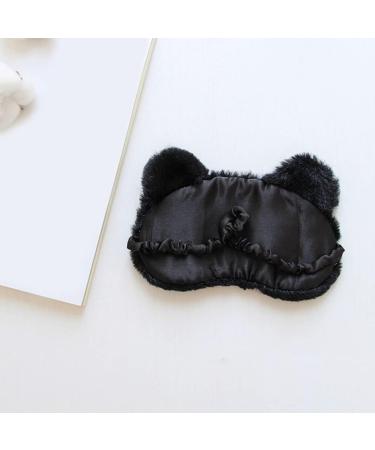 2pcs Cute Black Cat Sleeping Masks for Kids, Girls, and Women | Soft Plush Eye Mask Blindfold Cover | Ideal Eyeshade for Teens Girls - Buy Online on GoSupps.com