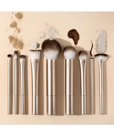 Real Techniques Au Naturale 9 Piece Makeup Brush Set - Perfect for Fluid Cream & Powder Foundation Eyeshadow Blush - Cruelty-Free Gift Set in Gold - Buy Online on GoSupps.com
