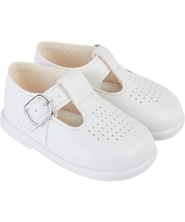 Baypods Toddler Shoes - Hard Sole First Walking Shoes for Baby Boys & Girls, Anti-Slip Sole, 5 UK Child Size, White - Buy Online on GoSupps.com