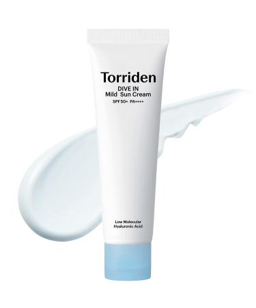 Torriden DIVE-IN Mild Sunscreen  Vegan  Broad Spectrum SPF 50+ PA++++  Non-Nano  Reef-Safe Mineral Sunscreen for All Skin Types | Free of Fragrance  Alcohol  and Colorants | Korean Skin Care