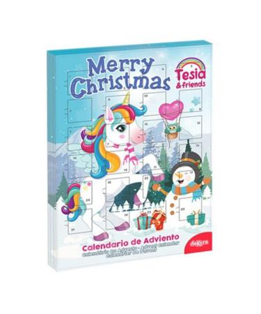 dekora - Chocolate Advent Calendar | Advent Calendar for children Unicorn Tesia in the snow – 50 g