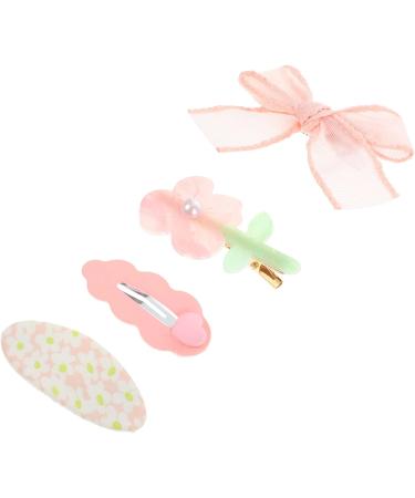 FAVOMOTO 4 Sets Hair Clip Hair Accessories Pearl Hair Clip Baby Hair Barrettes Hair Clips Floral Hair Clip Little Girls Hair Accessories Wedding Decor Tiara Acrylic Hairpin Hair Pink Child - Buy Online on GoSupps.com
