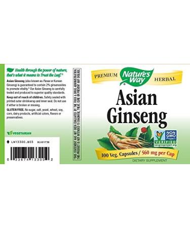 Nature's Way Asian Ginseng 1120 mg - 100 Vegan Capsules for Energy & Wellness - Buy Online on GoSupps.com