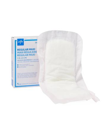 Medline Maxi Adhesive Sanitary Pads Medium Absorbency 9 Inches Long Individually Packaged