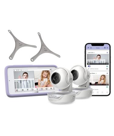 Hubble Connect Touch Twin 5" Video Baby Monitor with Camera and Audio, WiFi Baby Camera Monitor with Flexible Wall Mount Pan Tilt Zoom 2Way Talk, Interactive Smart HD Monitor & Smartphone App