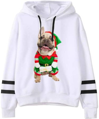 Bigfanshu Womens Tops Christmas Print Hooded Long Sleeves Sweatshirt Pullover Shirt - Buy Online on GoSupps.com