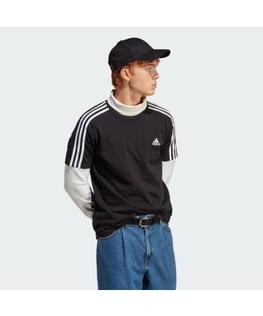 Buy adidas Men's Essentials 3-Stripes T-Shirt XL Black/White - International Shipping Available - Buy Online on GoSupps.com