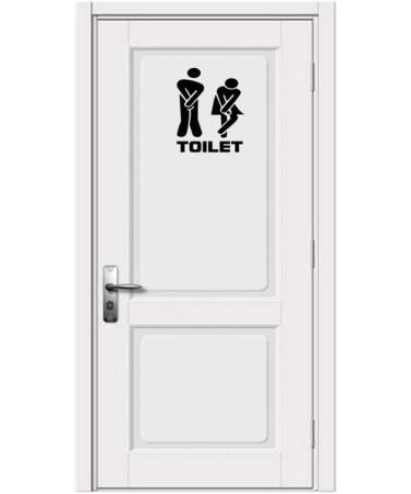 PULABO Unisex Toilet Sign Decal Creative Toilet Entrance Sign Sticker Wall Decals Hotel Washroom Wall Door Stickers Decor Cost-effective and Sturdy Durable - Buy Online on GoSupps.com