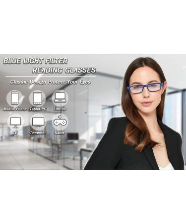 2 Pairs Neck Hanging Blue Light Blocking Reading Glasses for Women and Men - Blua+Black 1.5x - Buy Online on GoSupps.com