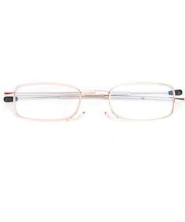 MMOWW Foldable Reading Glasses for Men & Women - Telescopic Anti Blue Light Mini Glasses (Rose Gold +1.5x) - Portable Zipper Case - Buy Online on GoSupps.com