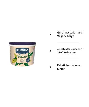 Hellmann's Vegan Mayo - Egg-Free Mayonnaise Alternative 2.5kg | International Shipping Available - Buy Online on GoSupps.com