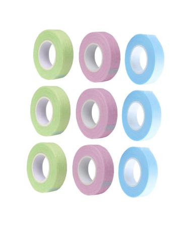 Housoutil 12 Rolls Lash Tape Amber Pump Bottle Girls Accessories Green Lash Tape Adhesive Eyelash Grafting Tape Tool Fabric Tape Lash Extensions Patch Breathable Non-Woven Fabric