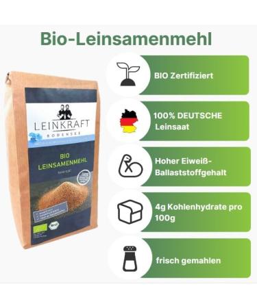 Buy German Organic Linseed Flour 1.6kg - Low Carb Keto-Friendly High Protein & Fiber Vegan 2-Pack - Mehler - Buy Online on GoSupps.com