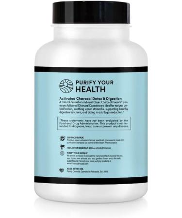 Charcoal House Activated Charcoal Capsules for Adults | Natural Vegan Non-GMO & Gluten Free | USP Charcoal Pills for Stomach Cleanse Healthy Digestion Gas & Nausea | USP Medical Grade | 125 ct. - Buy Online on GoSupps.com