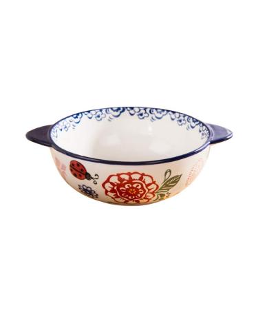 Soup Bowl Ceramic with Handle Japanese-Style Hand Painted Glaze Tableware Salad Noodles Kitchenware